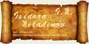 Isidora Miladinov vizit kartica